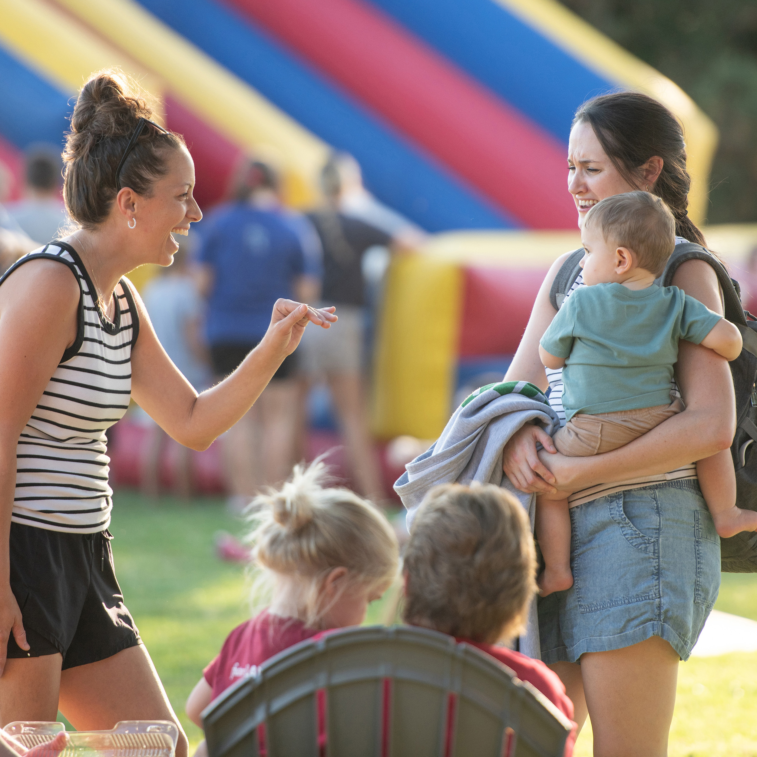 Alumni and friends greet each other at Hesston College Homecoming 2025