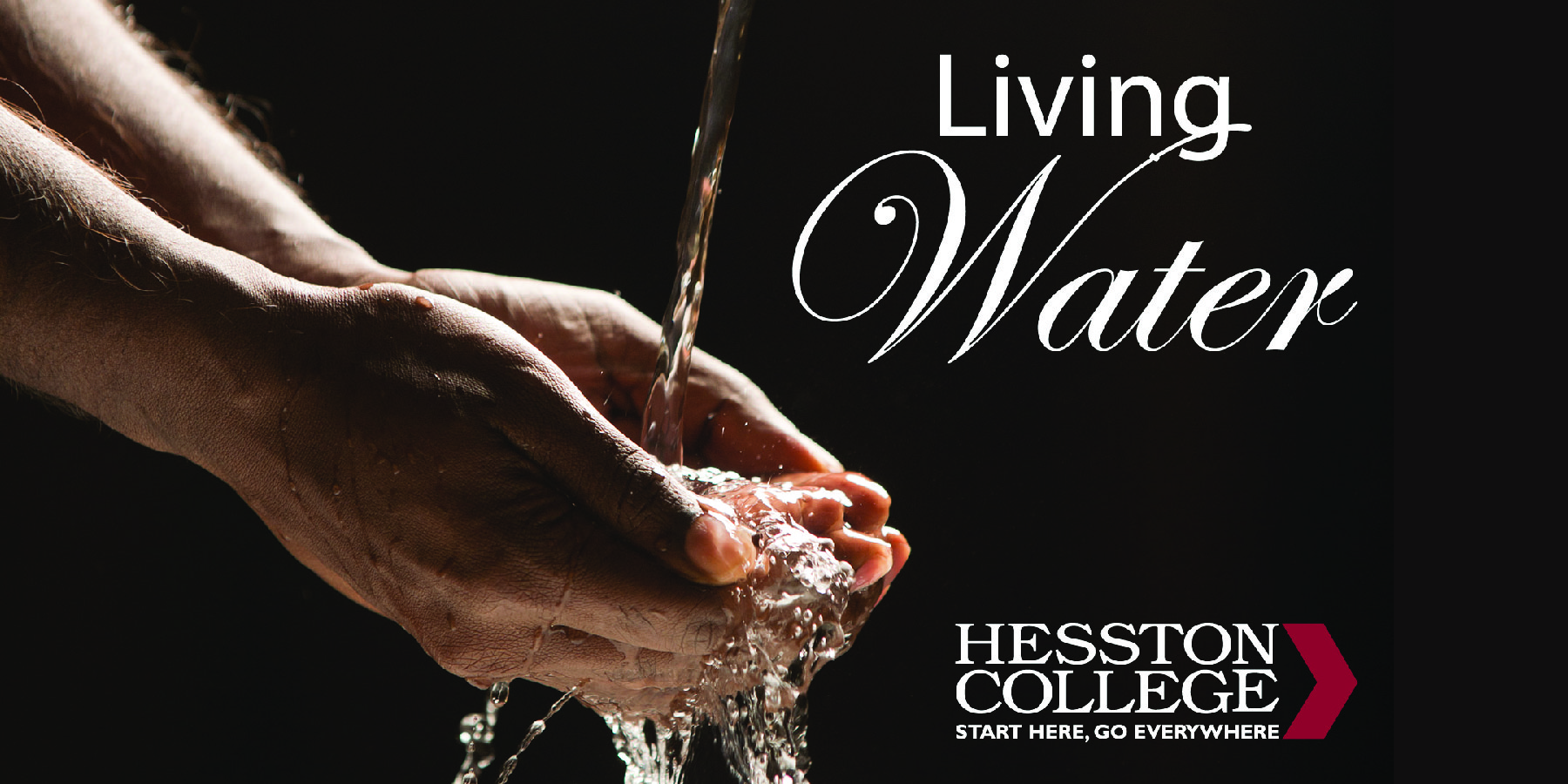 tour graphic - Living Water (with photo of water pouring into cupped hands)