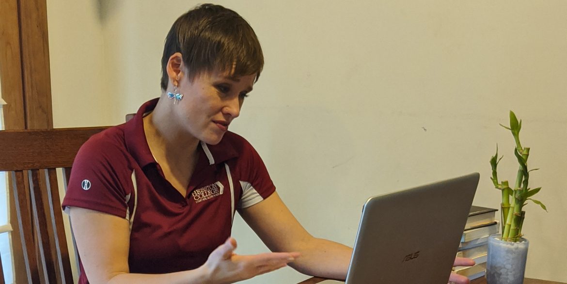 Photo: CALL program director Jessica Schrock-Ringenberg interacting on a ZOOM call