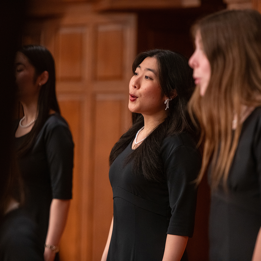 Close up of a female singer.